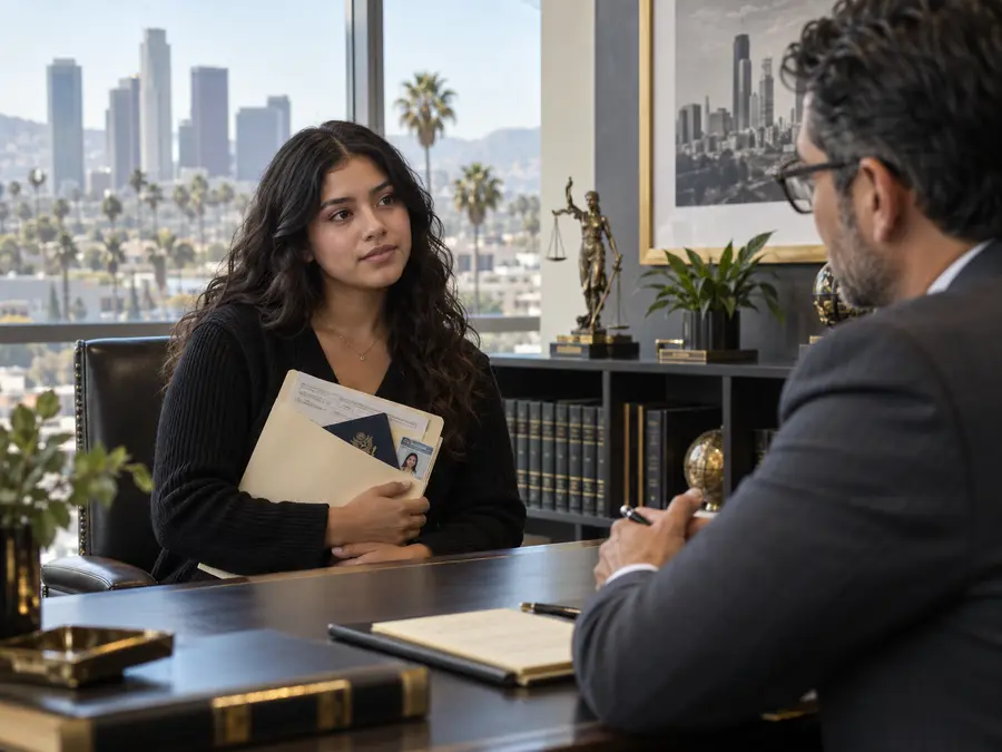 Young immigrant meeting with an attorney about DACA